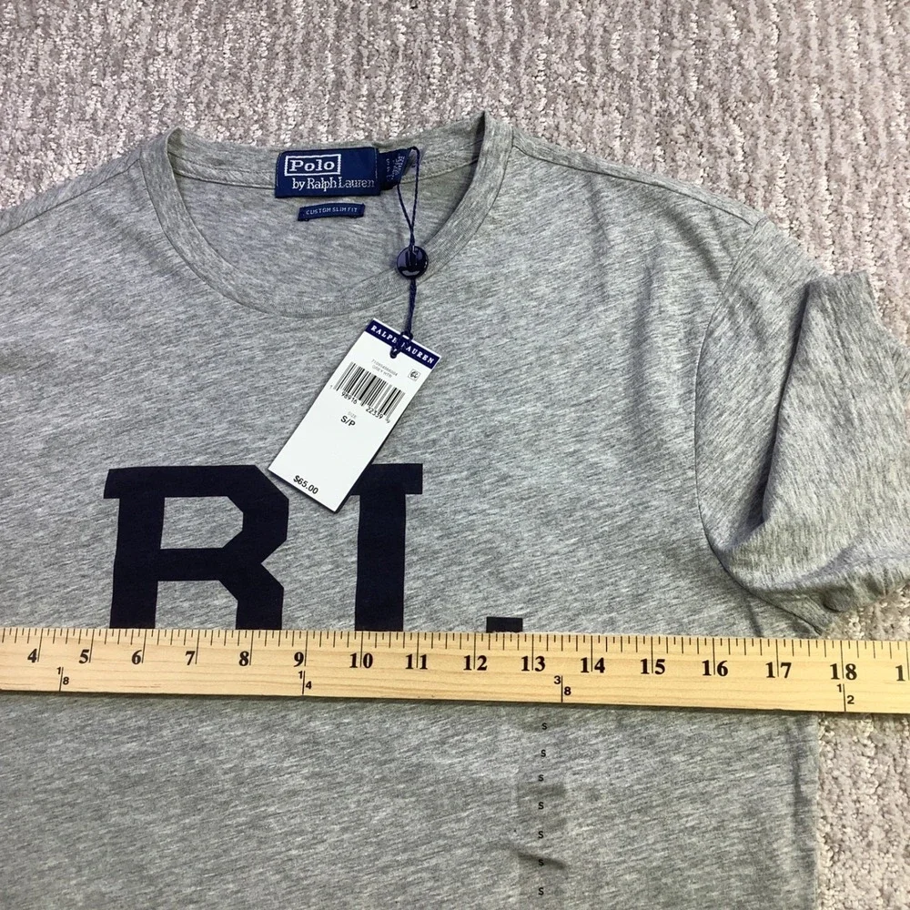 Polo‎ Ralph Lauren Mens Custom Slim Fit RL Graphic T-Shirt Grey Size S NWT